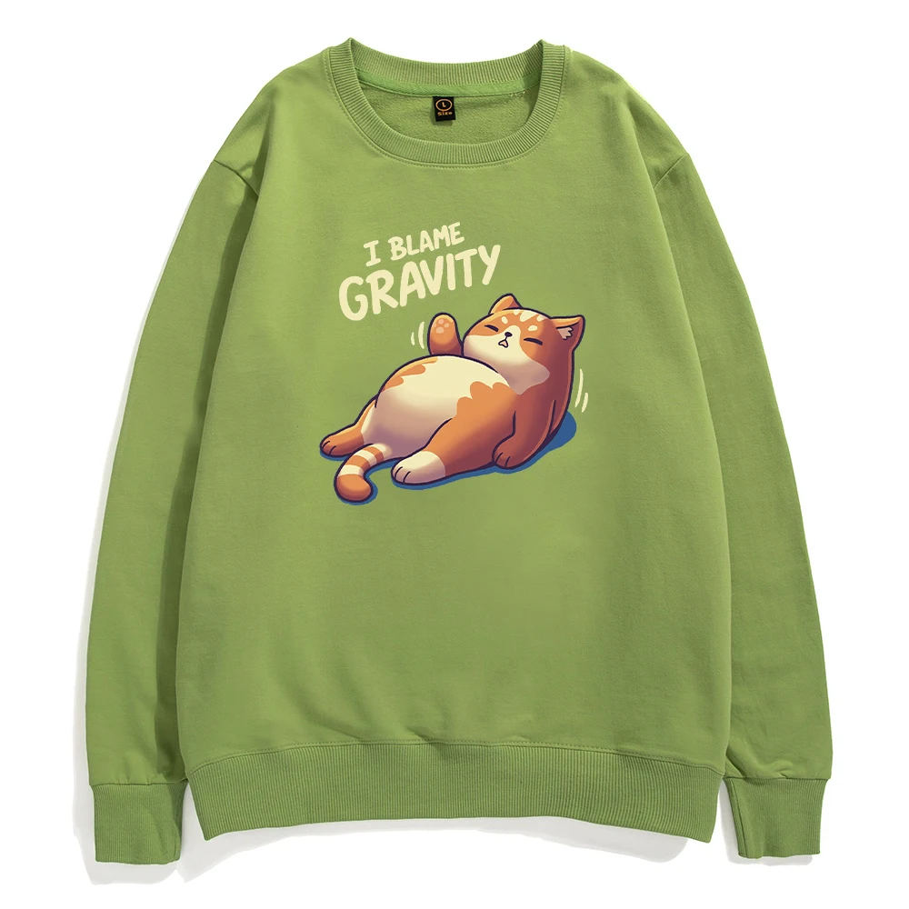 

Cute Orange Cats Graphic Sweatshirts I Blame Gravity Letter Printed Men's Sweatshirt Harajuku Streetwear Cotton Oversized Hoodie