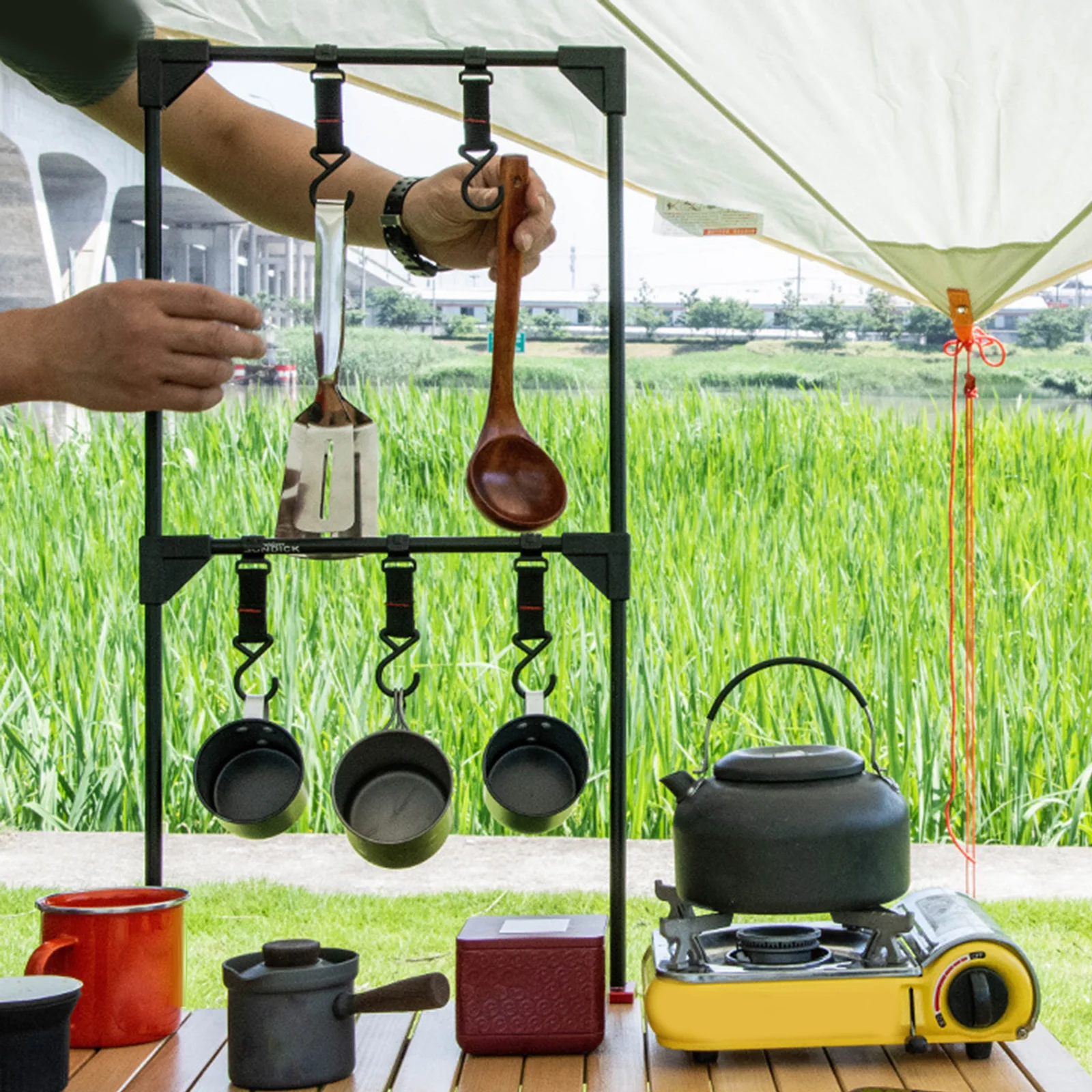 

Портативный Настольный штатив-органайзер для барбекю и гриля с крючками