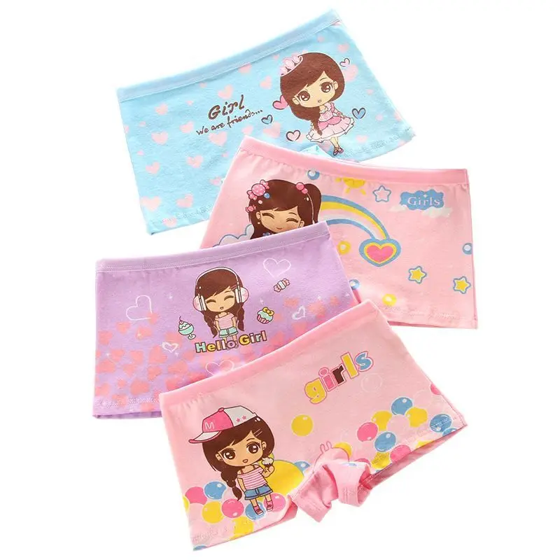 

4Pcs/Lot Cartoon Underpants Baby Boxer Kids Underwear Cotton Panties Calcinhas Infantis 2-10Y