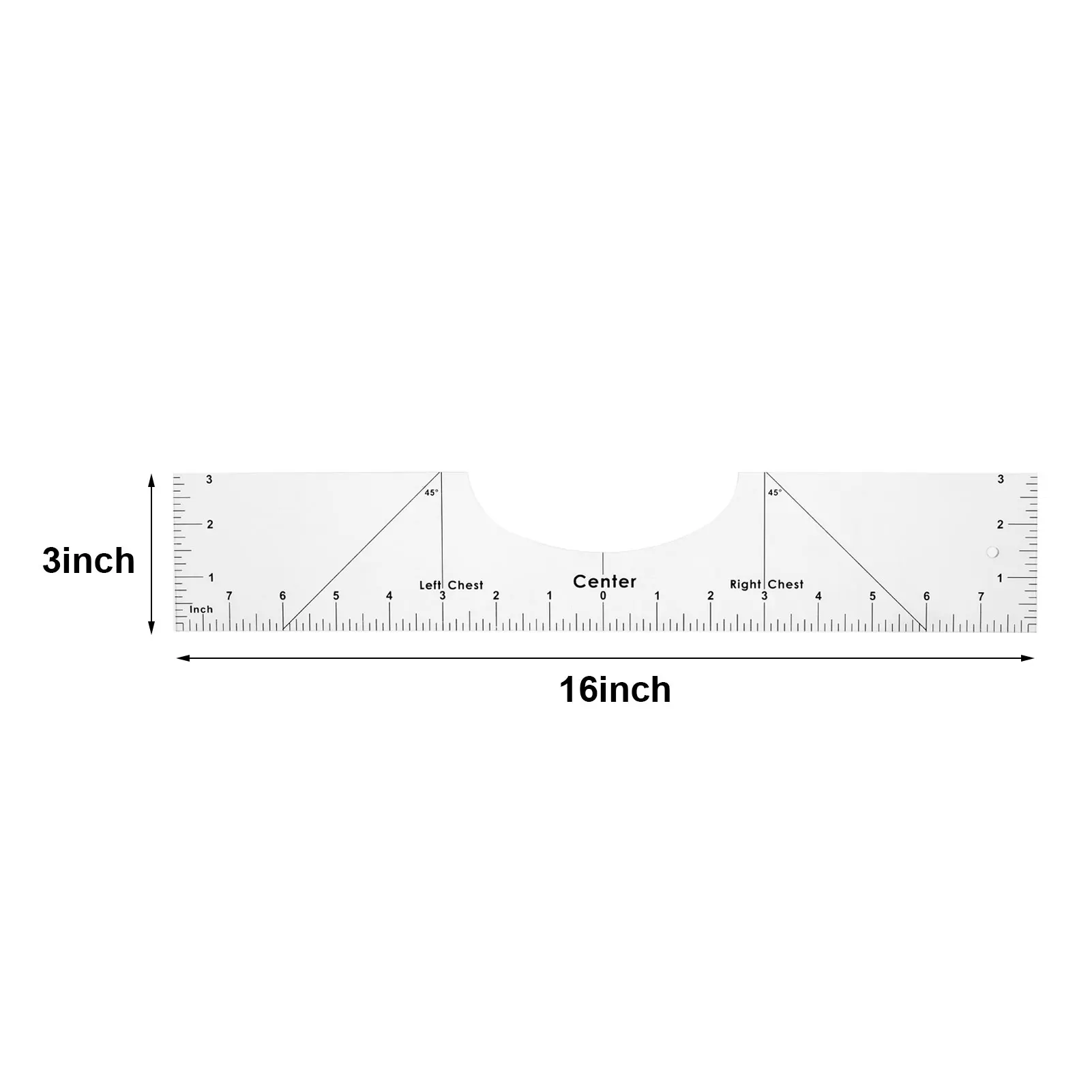 

T-shirt Rules Guide Round Neck Calibration Centering Tool Ruler Round Neck Calibration Tool Acrylic Sewing Standard Ruler