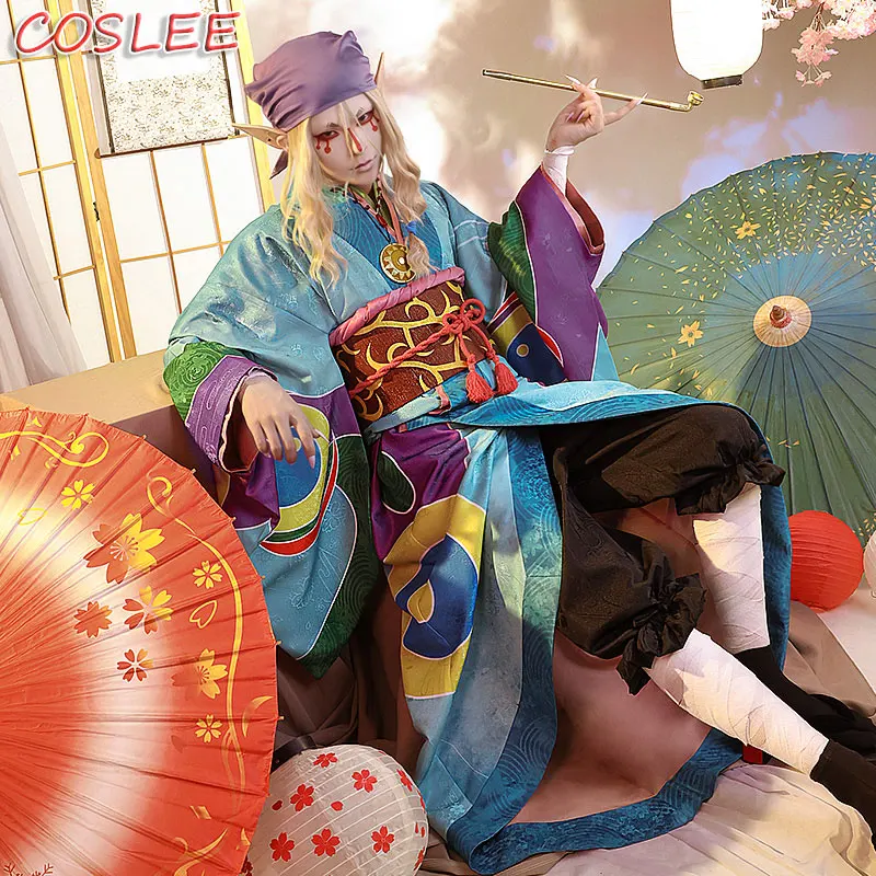 

COSLEE Onmyoji SSR Mononoke продавец медицины Kusuriuri кимоно униформа косплей костюм Хэллоуин Одежда для карнавала, вечеринки Unise Новинка