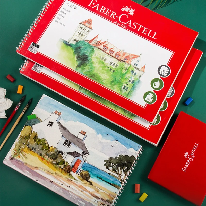 FABER CASTELL акварель/бумага Acuarela/книга 16K/8K 230/300 г/м² 20 листов Акварельная книжка