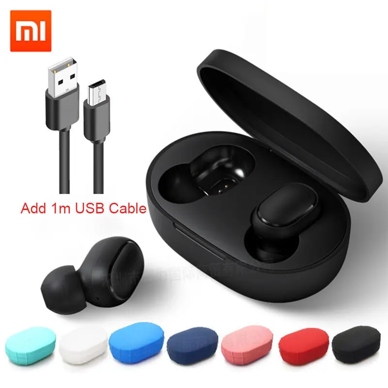 Наушники беспроводные Redmi Airdots TWS Bluetooth стерео бас Xiaomi гарнитура шумоподавлением микрофоном свободные управление беспроводная AI