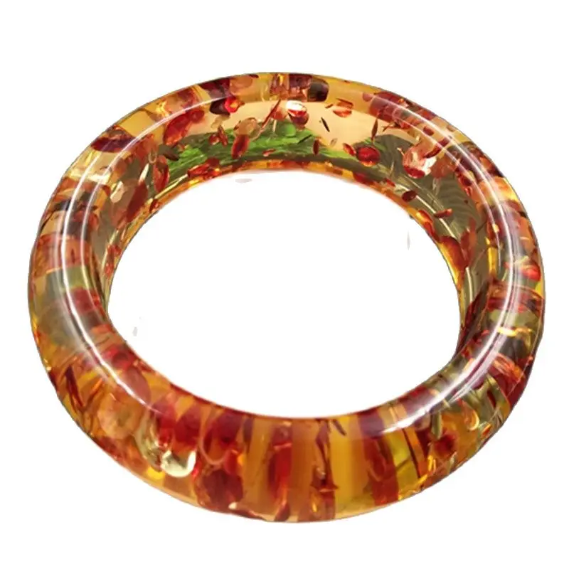 Браслет с янтарным цветком 61-62 мм | Дом и сад