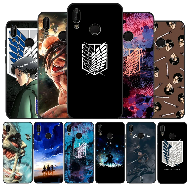 Черный силиконовый мягкий чехол для телефона с аниме атака на титанов Huawei 40 30 20 10 9