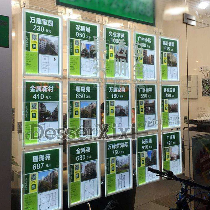 12 шт. A4 пейзаж светодиодный подсветка окно дисплей Односторонний Акриловый