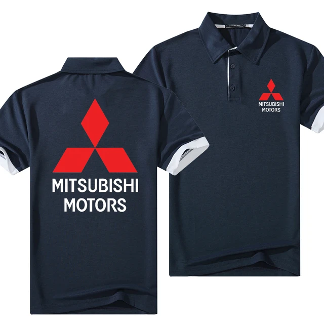 

New Summer Mitsubishi Motors Brand Logo Lapel Polo Men Cotton Tee Shirts Casual Breathable Short Sleeve 5 Color