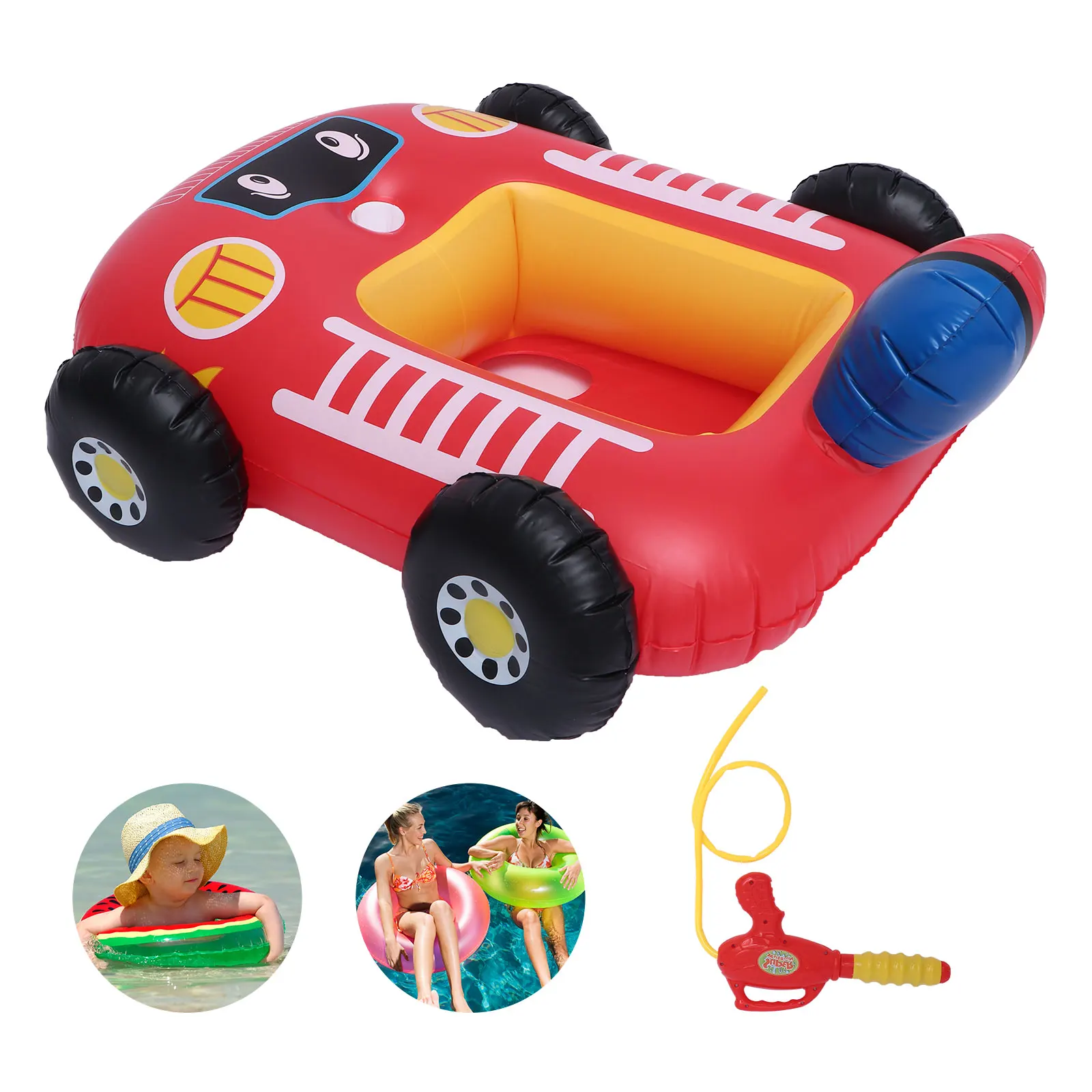 

Inflatable Car Seat Ring Water Slide Children's Sliding Board Outdoor Child Slide Play Water Gun Toy Water Fire Truck Bumper Car