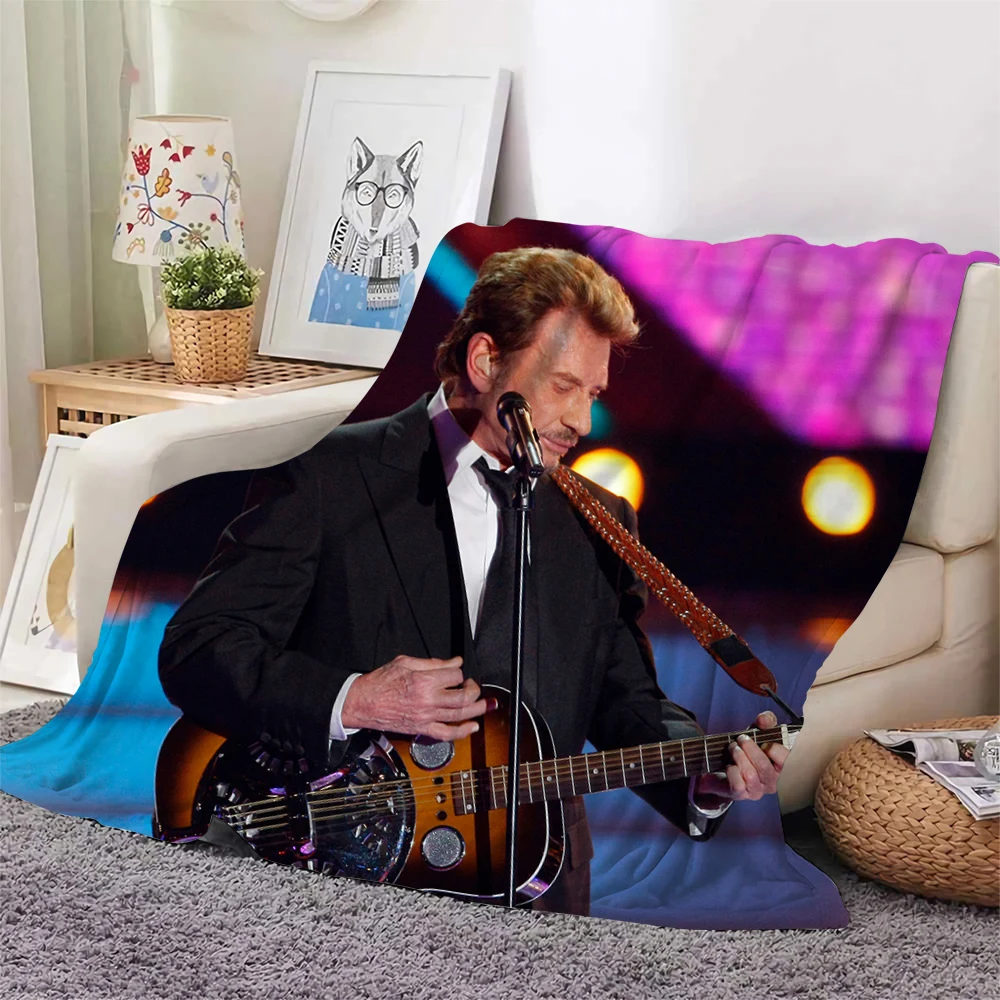 

CLOOCL Singer Johnny Hallyday Blanket 3D Print Flannel Blanket Bedroom Office Throw Blanket Hiking Picnic Blanket Drop Shipping