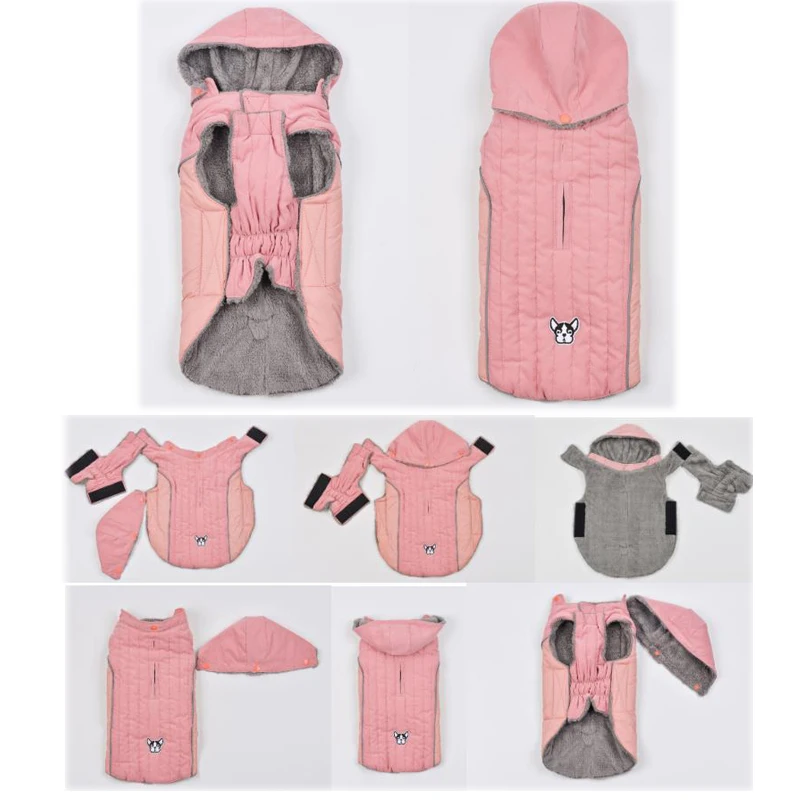 Зимняя толстовка с капюшоном для собак Большие куртки ветровка золотистого