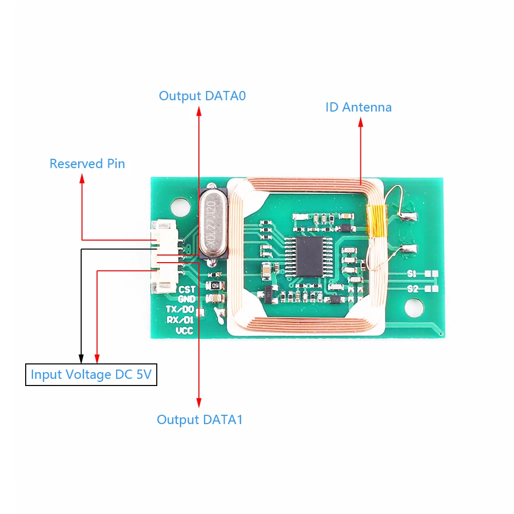 Модуль беспроводного Считывателя RFID 13 56 МГц 125 кГц двухчастотный Wiegand WG26 WG34/UART ID IC
