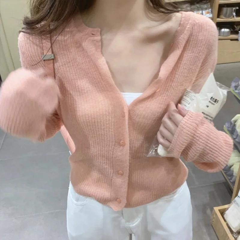 Новинка весны и лета с v-образным вырезом розовая одежда для малышей Свитер