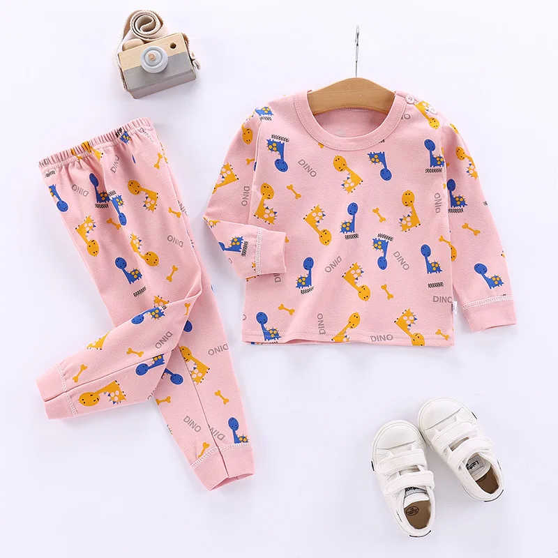 

Girls Home Sleepwear Baby Boys Cotton Pajamas Set Children Cute Cartoon Long Sleeve Pyjamas Kids Clothing Suit Casual Pijamas