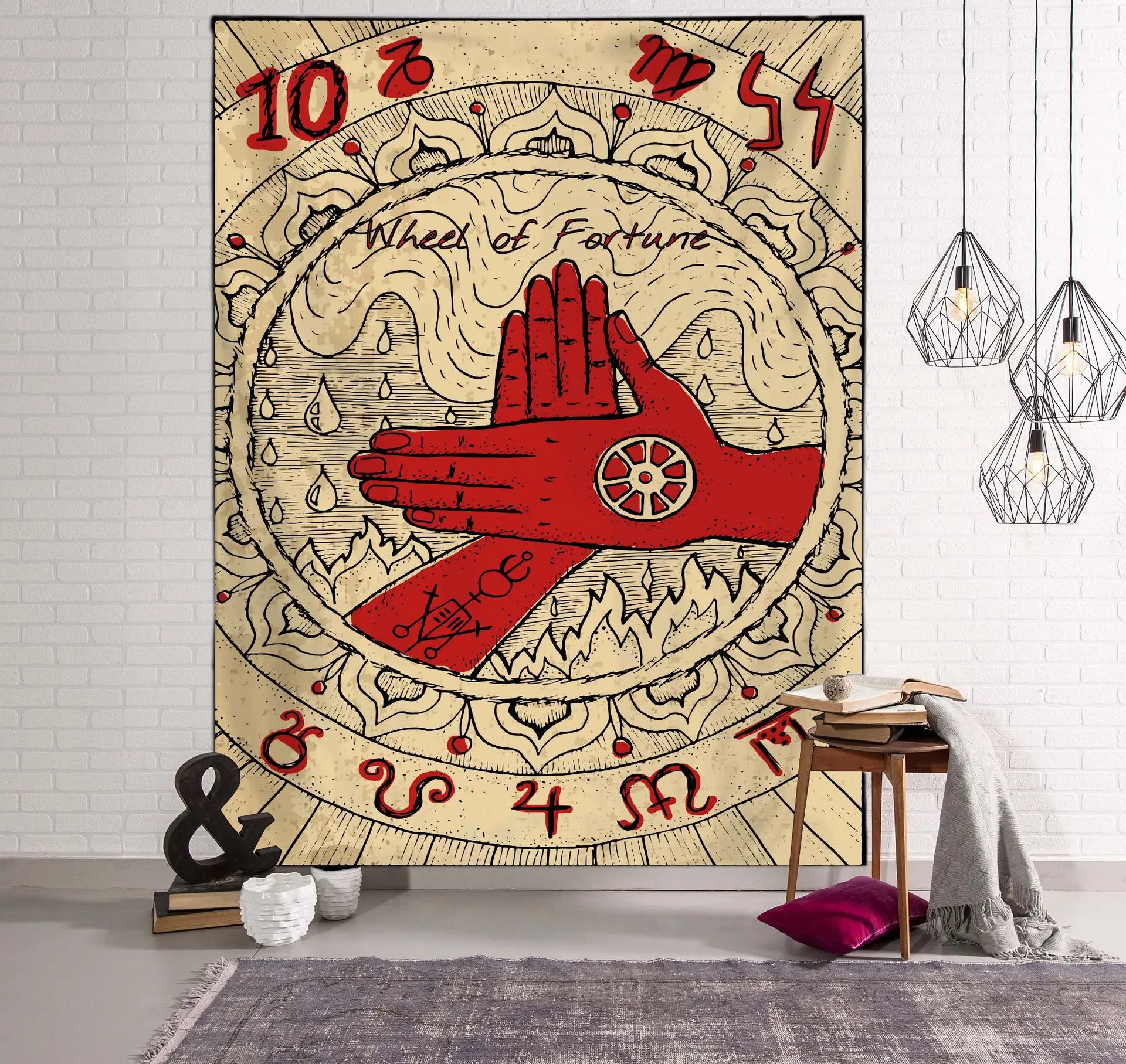 

Tarot Horoscope Divination Sun Stars Moon Bedroom Living Room Tapestry Carpet Wall Hanging Astrology Divination Mat TapestriesAr
