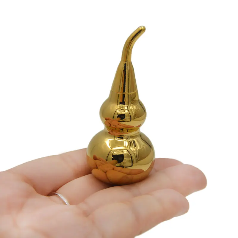 

Feng Shui Decor Brass Copper Covered Gourd Wu Lou Hu Lu Chinese Lucky Charm Ancient Tai chi Daming Mantra Home Decoration Gift