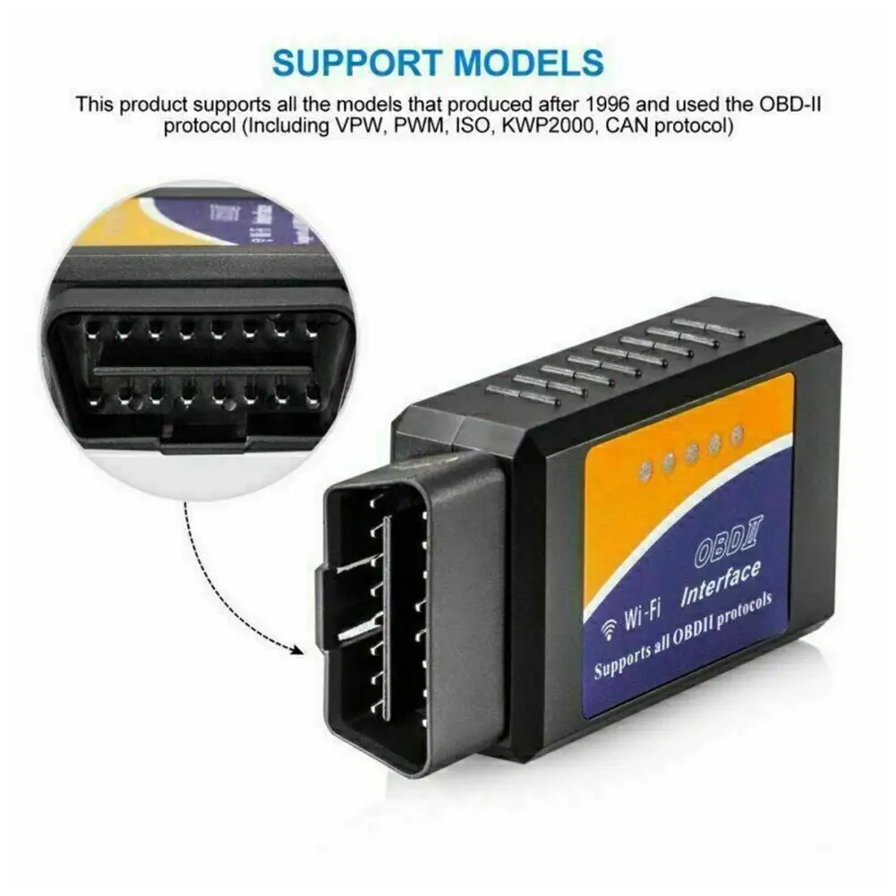 Автомобильный диагностический сканер ELM327 OBD2 V1.5 с поддержкой Wi Fi для Android/iOS кодов