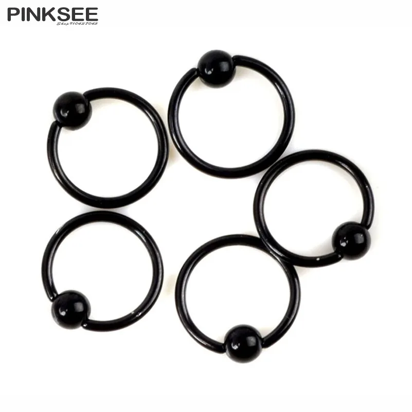 Серьги-кольца с шариком из Нержавеющей Стали Для Пирсинга Ушей носа ноздрей 15 шт.