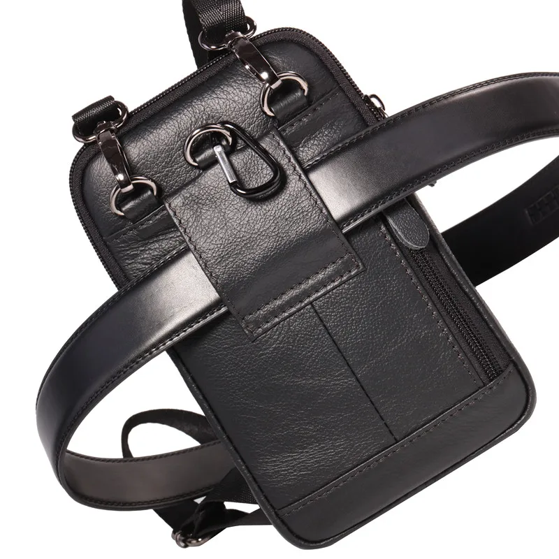 Водонепроницаемая Мужская поясная сумка из натуральной кожи модный нагрудной