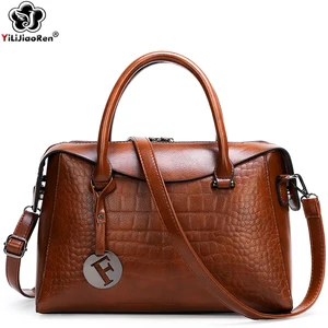 vintage handbag women luxury crocodile pattern leather handbags women ladies big shoulder bags large totes for female sac a main free global shipping