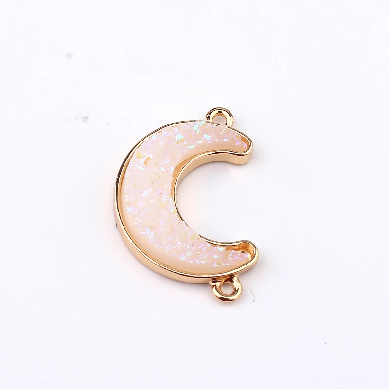 Соединитель с двумя отверстиями в виде Луны 10 шт. фурнитура для браслета