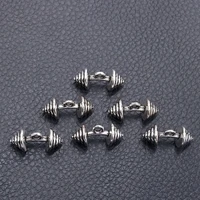 8pcslot silver plated 3d dumbbell charm metal pendants diy necklaces bracelets jewelry handicraft accessories 219mm p479