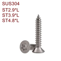 stainless steel torx flat head self tapping screw st2 9 3 5 3 9 4 2 4 8 sus304 six lobe head self tapping screw
