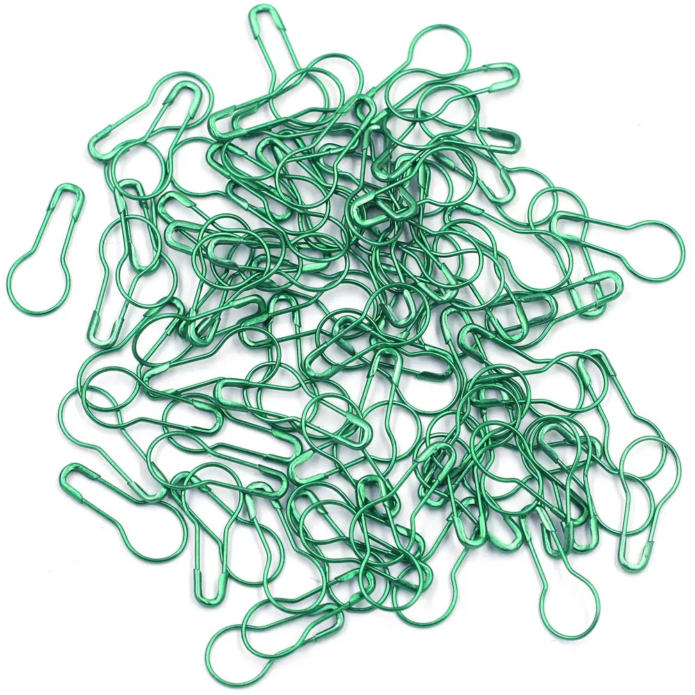 

1000Pcs Safety Pins Brooches Knitting Needles Stitch Marker Hangtag Bulb Gourd Flask Shape Green Jewelry DIY Findings 21x9mm