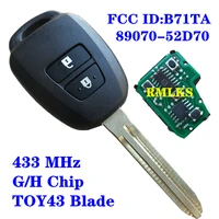 replacement remote control car key fob 433 mhz g chip or h chip b71ta fit for toyota yaris 2012 2014 rav4 2014 2015