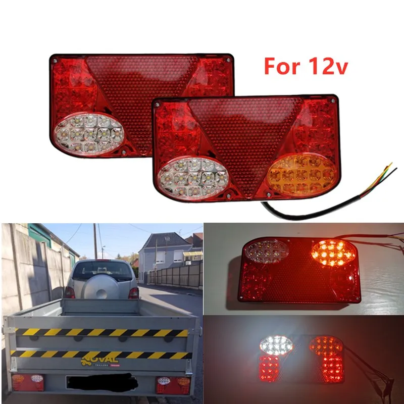 

1pair 12V LED Car Truck Tail Light Taillight Rear Brake Light Signal lights Indicator for Van Lorry Trailer Caravan Tractor