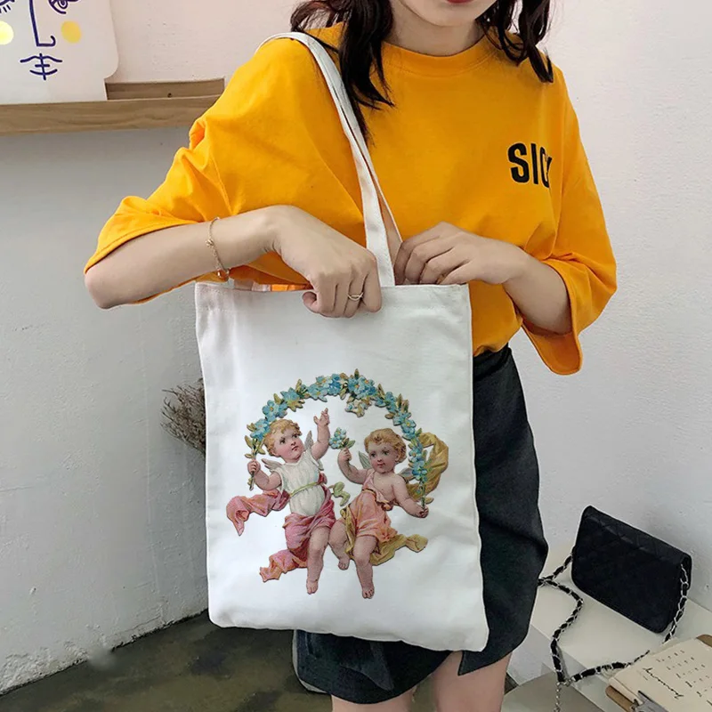 Новинка 2019 забавная модная прочная Холщовая Сумка на плечо с мультяшным