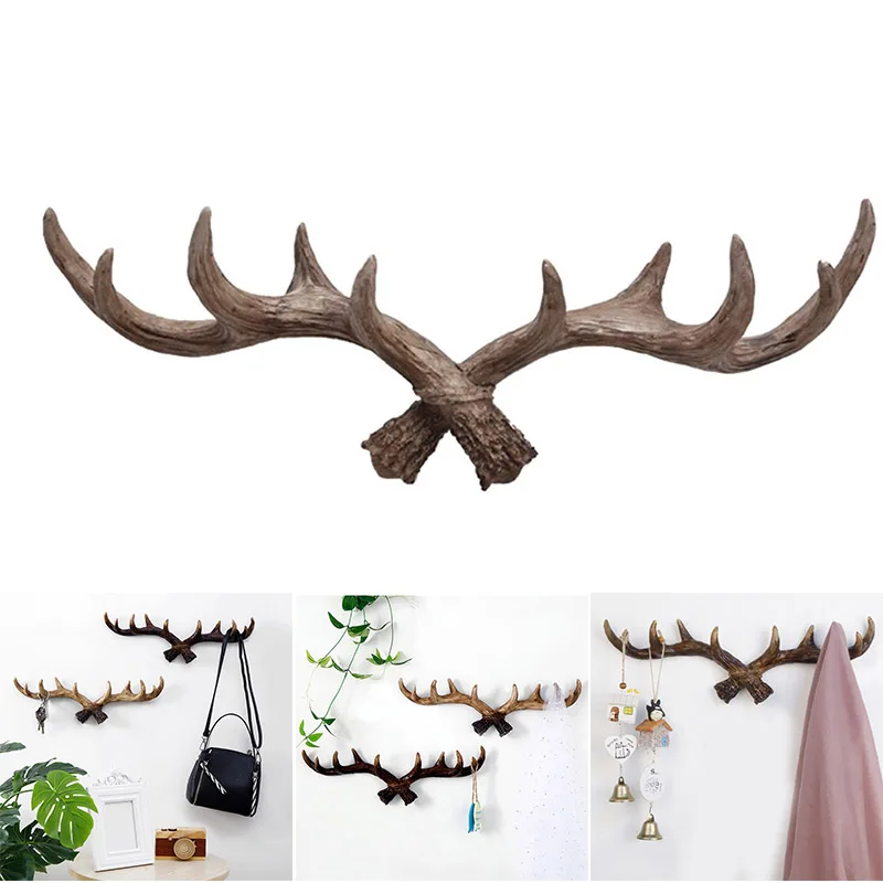 

Retro Antler Hook Decoration Wall Hanging Coat Rack Clothing Store Entrance Wall Decoration Wall Key Hook NIN668