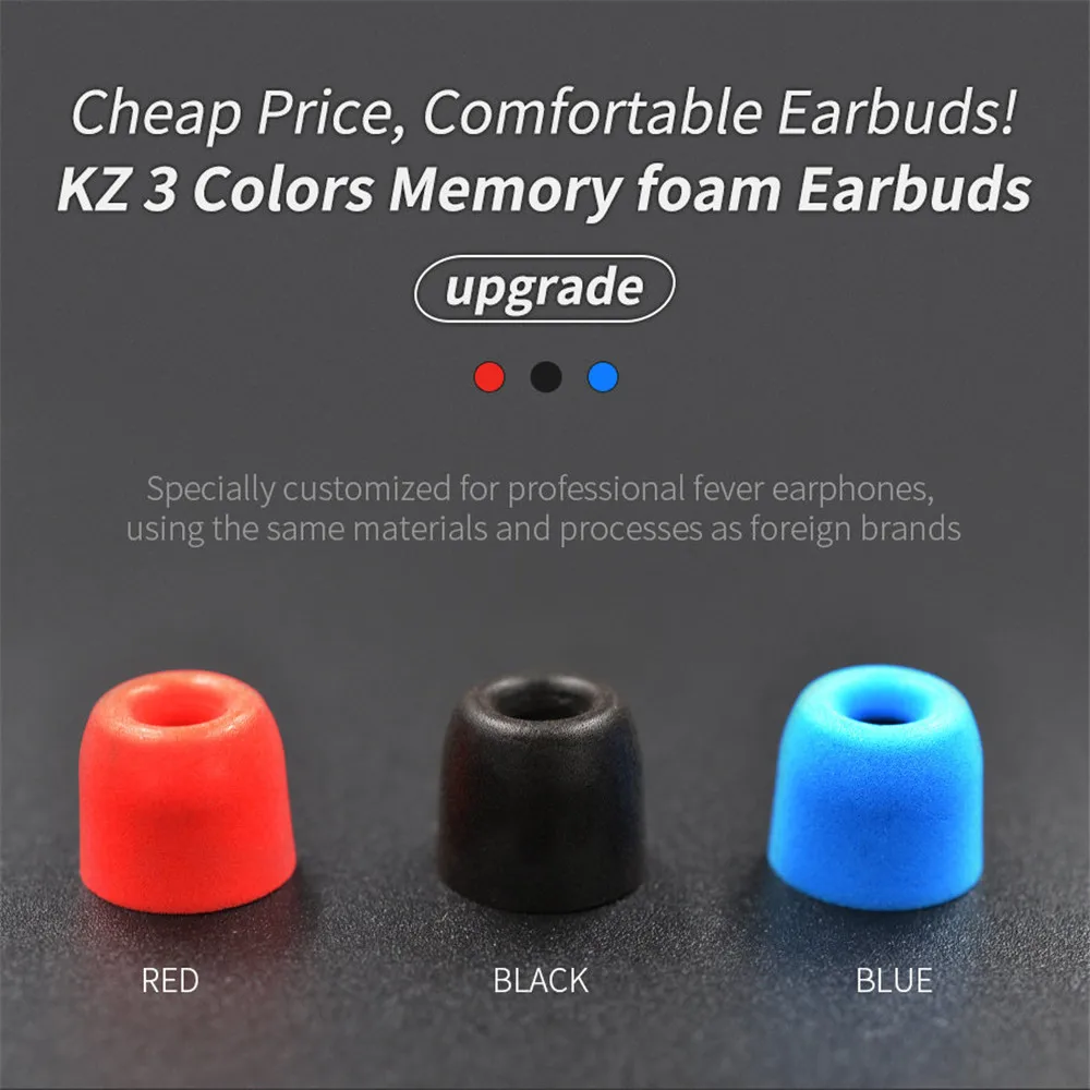

3Pair KZ New Upgrade Original Noise Isolating Comfortble Memory Foam Ear Tips Ear Pads Earbuds For In Earphone Headphones
