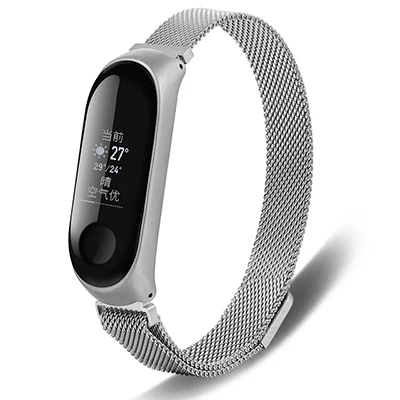 Для mi band 3 металлический ремешок для Xiao mi Ремешок Браслет без винтов для Xiao mi Band 3 браслет Correa для Xiao mi Band 3 браслет на запястье - Цвет: Silver 03