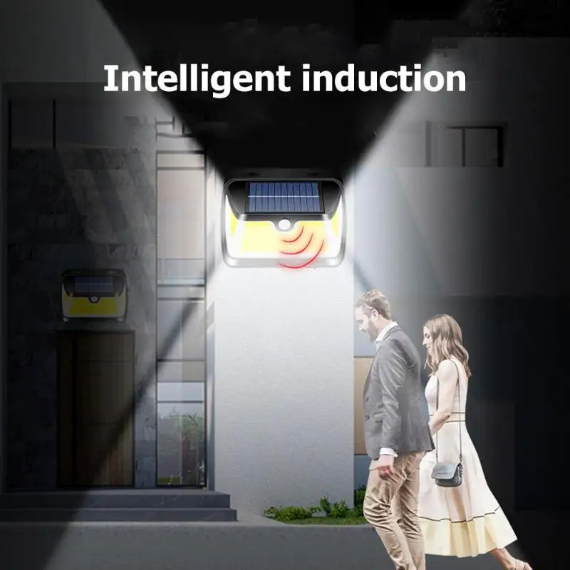 2019 Cob 163 светодиодный открытый стенная солнечна лампа движения Сенсор