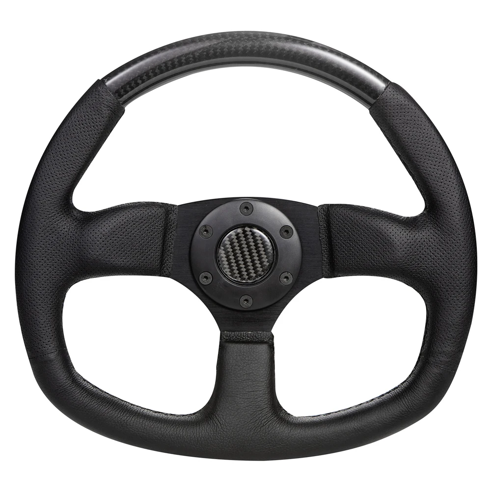 Универсальный 320 мм классический плоский карбоновый руль перфорированная кожа |