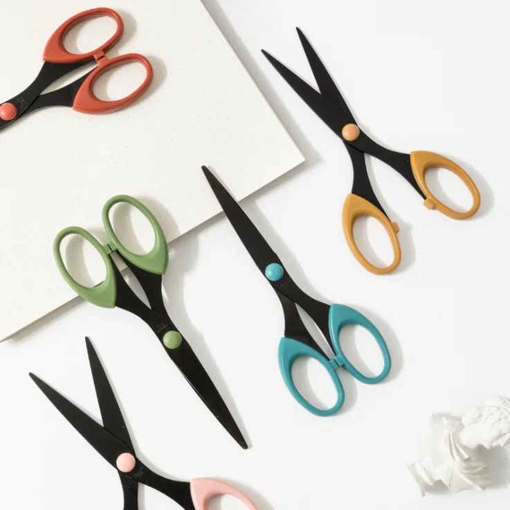 

Students Office Art Scissors Safety Manual DIY Tools Ins Simple Style Puzzle Cutting Paper-Cut Scissors School Kids Stationary