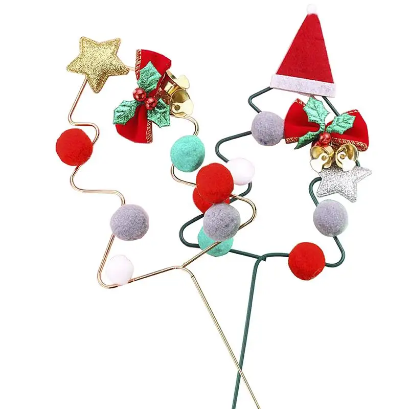 

2022 Christmas Cake Toppers Christmas Tree Cake Ornaments Party Supplies DIY Xmas Party Ornaments Kids Birthday Cake Decor