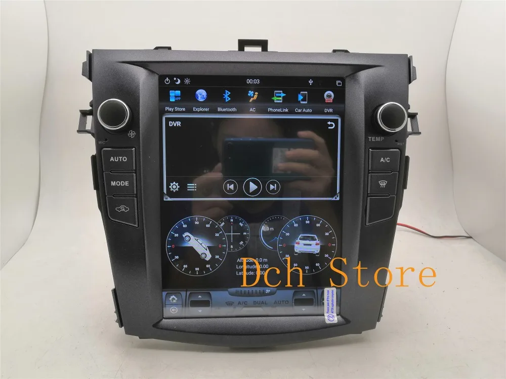 10,4 дюймов Tesla стиль Android 8,1 автомобильный dvd-плеер gps для Toyota Corolla 2006-2013 4G ram навигация для авто AC ips PX6 CARPLAY