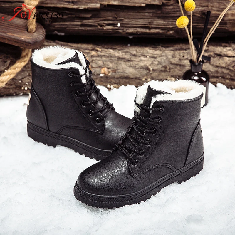 Female Snow Boots Winter Shoe Laces Leather Shoes Women Flat Waterproof 2022 Shoes Botas Mujer Botas Plus Size Boots