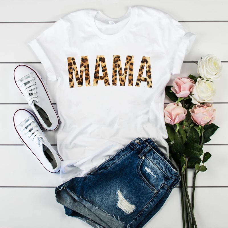 

Women Mama Mom Leopard Letter Print Mother Clothing Tees Tops Graphic Female Ladies Womens Lady T-shirt Tumblr T Shirt T-shirts