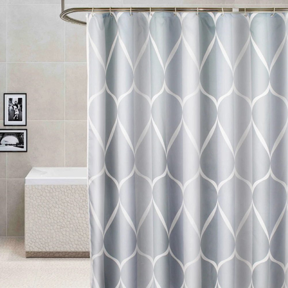 

Waterproof Shower Curtain with 12 Hooks Printed Bathroom Curtains Polyester Cloth Bath Curtain for Bathroom Decoration