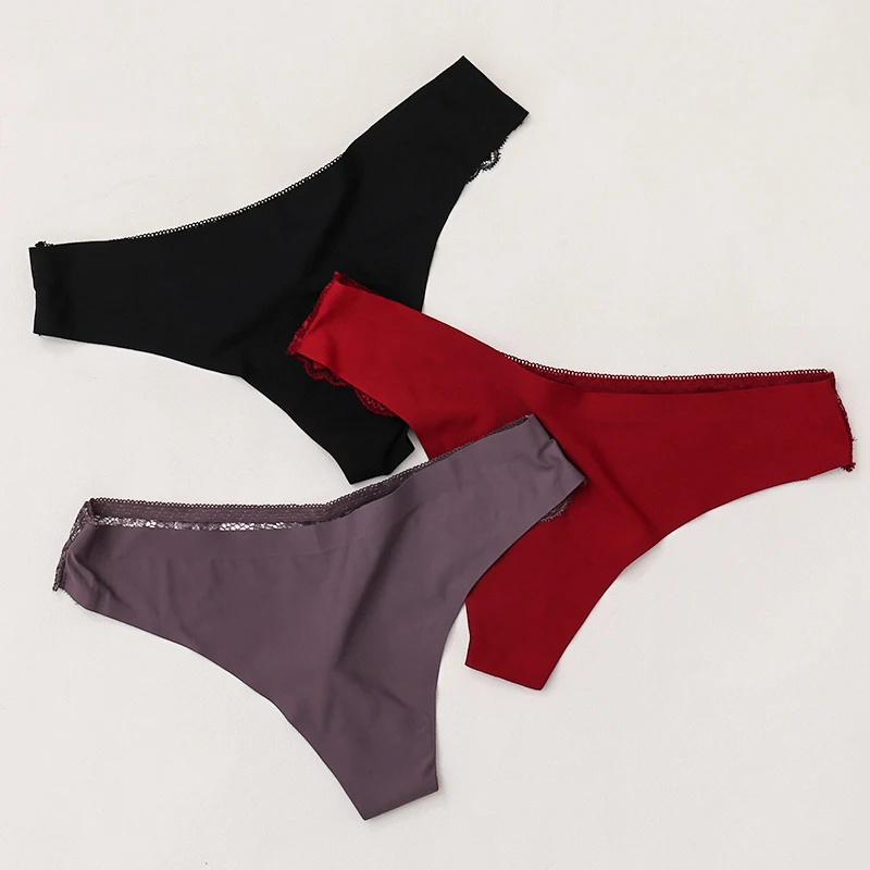 Сексуальные женские трусики шелковое нижнее белье с низкой талией кружевные