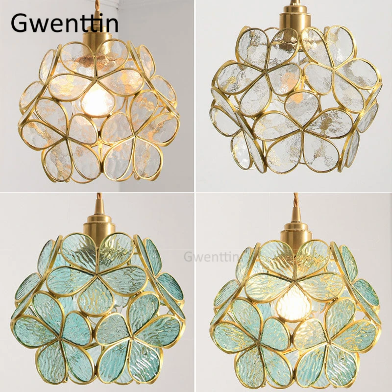 Цветочный витражный подвесной светильник из японского цветущего вишни