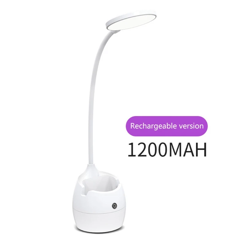 

Kids Desk Lamp with Pen Holder Eye Protection Gooseneck Adjustable Light LED Samll Table Lamp for Kid Desk Read Students