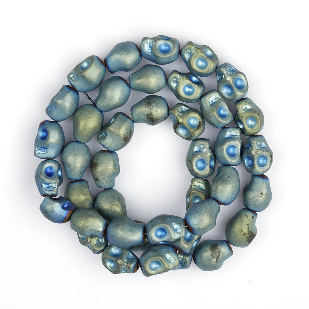 

Fashion High Quality Colorful Wholesale Hematite Skull Gemstone Loose Beads For Jewelry Making