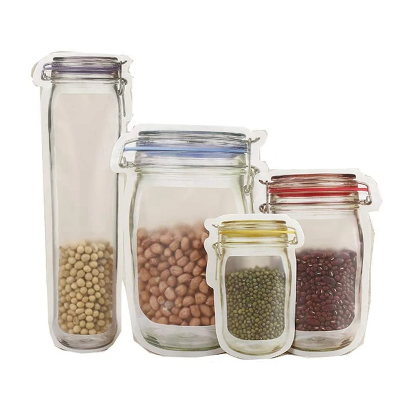 

20 упаковок, сумка для банок, сумка на молнии, многоразовые мешки для хранения еды, сэндвич-мешки, герметичные мешки на молнии, сумка с застежк...