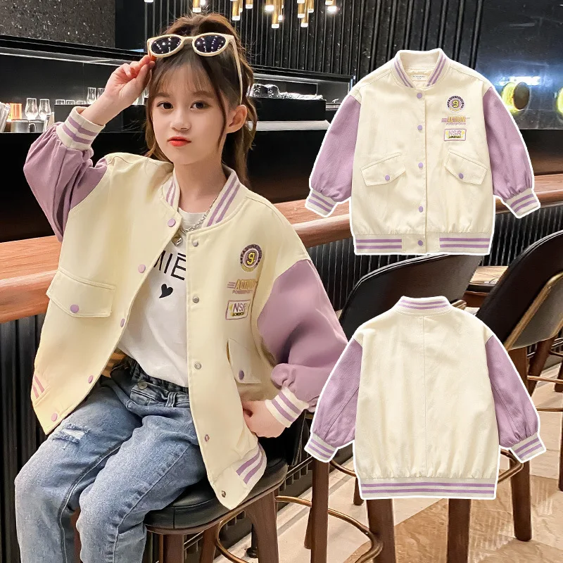 

Girls' Jackets Autumn Clothes New Styles Western Style Girl Jackets Children's Baseball Uniforms Jackets for Girls Outerwear