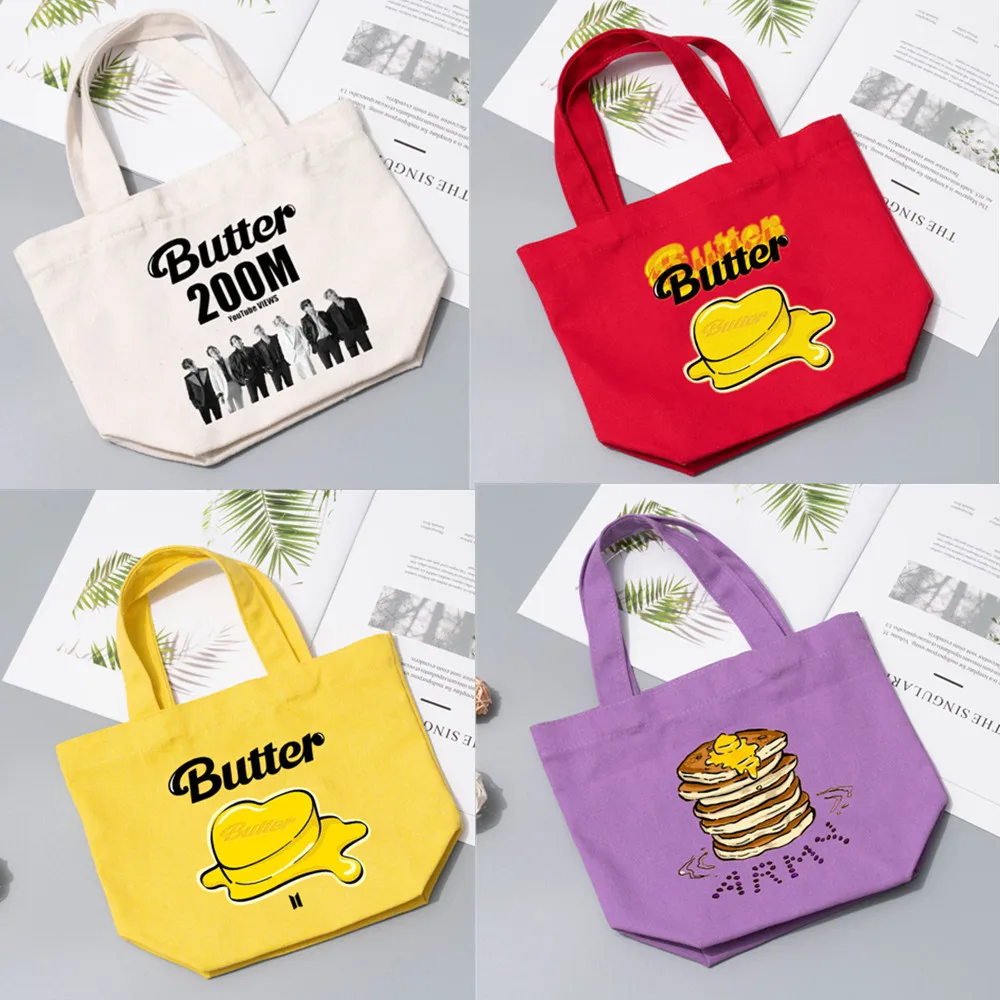 

Оптовая продажа, Kpop Idol Bangtan Boys, Сливочная сумка, Холщовая Сумка, сумки для покупок с мультяшным принтом, Повседневная модная сумка через плеч...