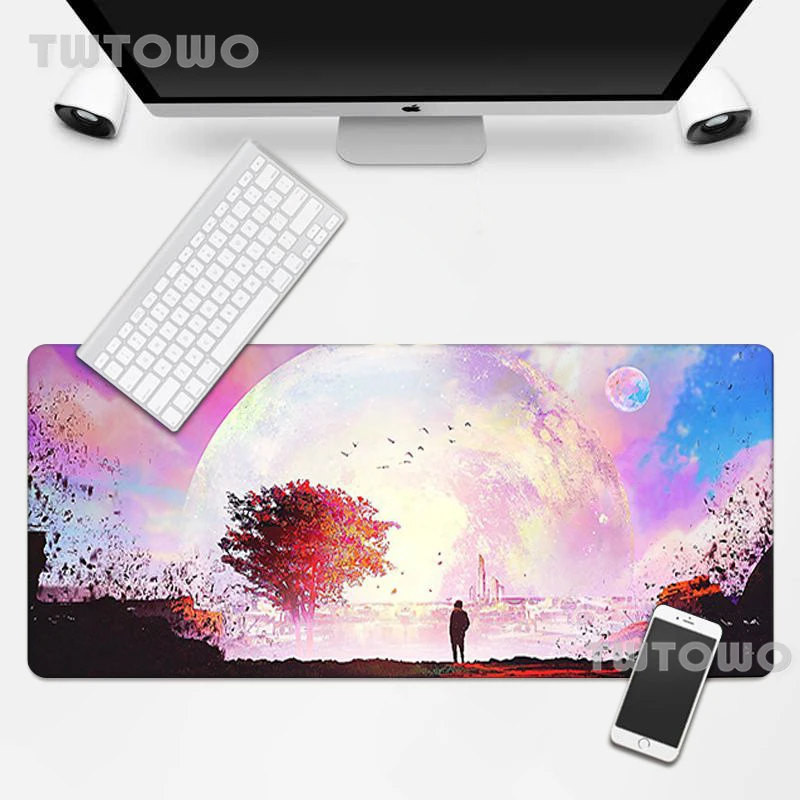 pink sunset art simple mousepad gaming keyboard pad desk mat mouse mat natural rubber gamer computer hot sell mice pad home free global shipping