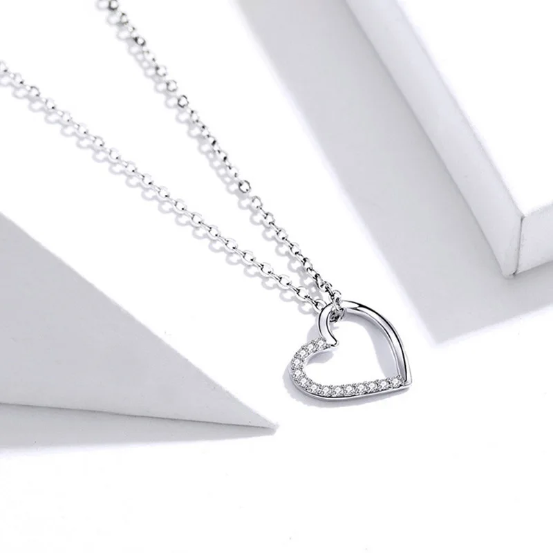 Модное ожерелье с кулоном в виде сердца из стерлингового серебра s925 пробы
